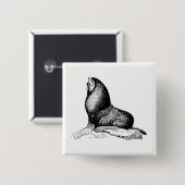 Badge Carré 5 Cm Phoque (Devant & derrière)