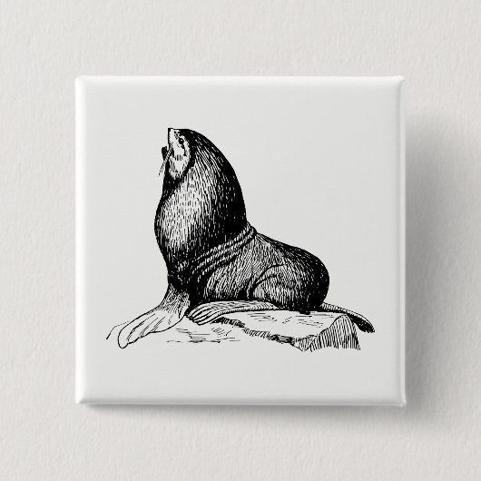 Badge Carré 5 Cm Phoque (Devant)