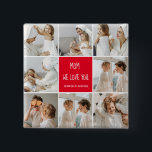 Badge Carré 5 Cm Photo collage Maman Red We Love You Best Mother Ve<br><div class="desc">"Collage Photo Mom Red We Love You" est un cadeau magnifique et sentimental qui est parfait pour montrer à votre mère combien vous appréciez et aimez-la. Ce cadeau comprend un collage de photos, soigneusement arrangé pour mettre en valeur certains de vos souvenirs les plus chers avec votre mère. Ce cadeau...</div>