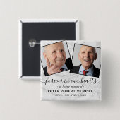 Badge Carré 5 Cm Photo commémorative en mémoire d'amour (Devant & derrière)