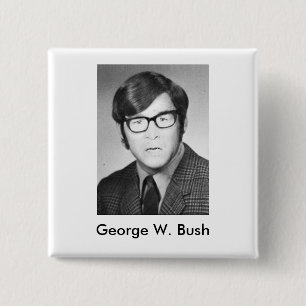 Badge Carré 5 Cm Photo d'annuaire de George W. Bush