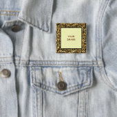 Badge Carré 5 Cm Photo de la frontière de Cheetah (En situation)