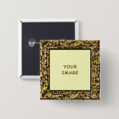 Badge Carré 5 Cm Photo de la frontière de Cheetah (Devant & derrière)