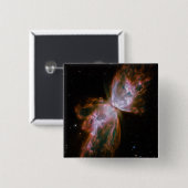 Badge Carré 5 Cm Photo de l'espace céleste nébuleux papillon (Devant & derrière)