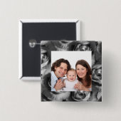 Badge Carré 5 Cm Photo de Rose (Devant & derrière)