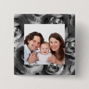 Badge Carré 5 Cm Photo de Rose