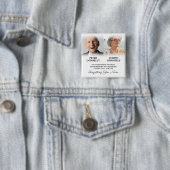 Badge Carré 5 Cm Photo des funérailles commémoratives doubles (En situation)
