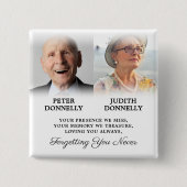 Badge Carré 5 Cm Photo des funérailles commémoratives doubles (Devant)