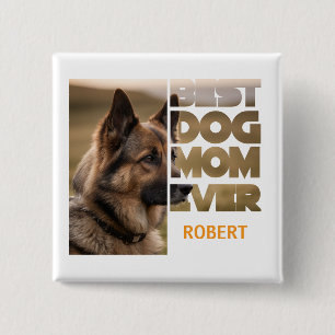 Badge Carré 5 Cm Photo personnalisé Meilleure maman de chien de tou