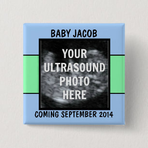Badge Carré 5 Cm Photo personnalisée Baby Boy Ultrasound