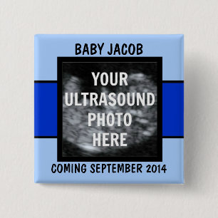 Badge Carré 5 Cm Photo personnalisée Baby Boy Ultrasound