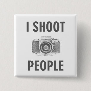 Badge Carré 5 Cm photographe photographe photo texte amusant