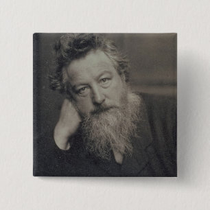 Badge Carré 5 Cm Photographie de portrait de William Morris