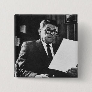 Badge Carré 5 Cm Photographie de Ronald Reagan