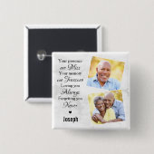 Badge Carré 5 Cm Photos commémoratives funéraires (Devant & derrière)