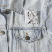 Badge Carré 5 Cm Phrénologie (En situation)