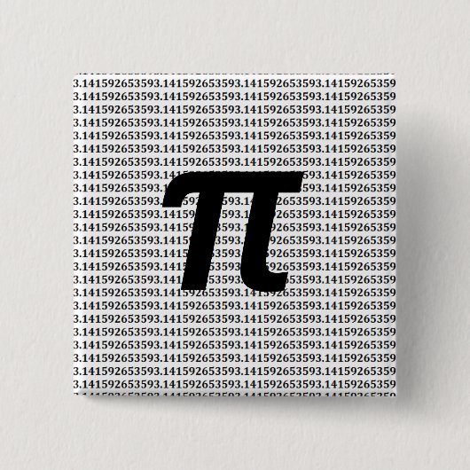 Badge Carré 5 Cm Pi : 3,14 Geek de maths (Devant)