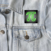 Badge Carré 5 Cm Pi Day Green Neon (En situation)