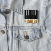 Badge Carré 5 Cm Pianiste de la typographie moderne (En situation)
