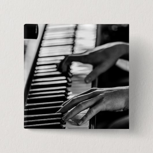 Badge Carré 5 Cm Piano génial (Devant)