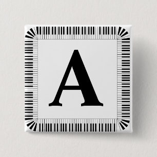 Badge Carré 5 Cm Piano Keys Monogram Pianist Piano Player 