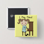 Badge Carré 5 Cm Piano - T-shirts et cadeaux femelles (Devant & derrière)