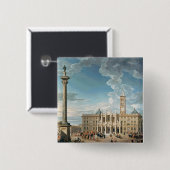 Badge Carré 5 Cm Piazza Santa Maria Maggiore, 1752 (Devant & derrière)