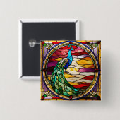 Badge Carré 5 Cm Pic sur rose (Devant & derrière)