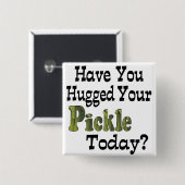 Badge Carré 5 Cm Pickle Hugger (Devant & derrière)