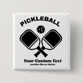 Badge Carré 5 Cm Pickleball Club Pickleball Paddle & Ball Custom (Devant)