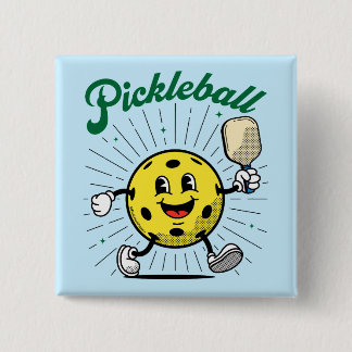Badge Carré 5 Cm PICKLEBALL MASCOT par PickleballPlayerz