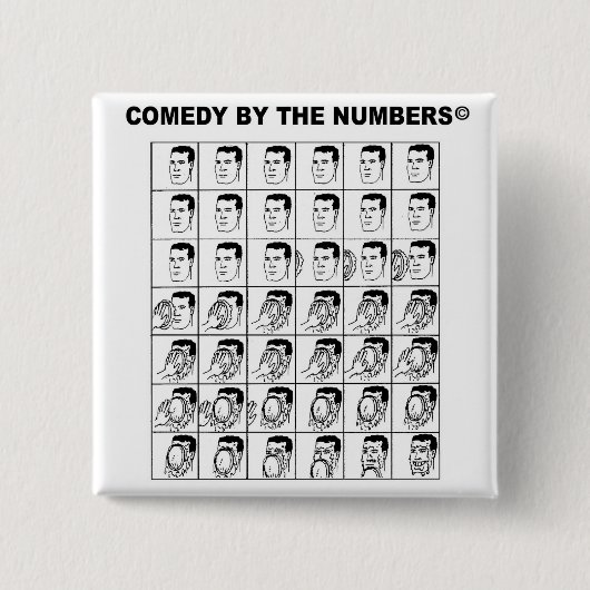 Badge Carré 5 Cm Pie In The Face - BOUTON (Devant)