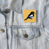 Badge Carré 5 Cm pie Jaune-affichée (En situation)