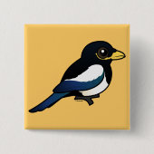 Badge Carré 5 Cm pie Jaune-affichée (Devant)