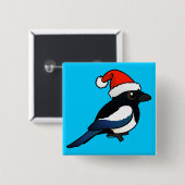 Badge Carré 5 Cm Pie Père Noël (Devant & derrière)