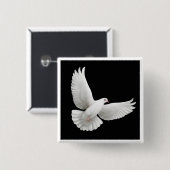 Badge Carré 5 Cm Pièce de colombe volante (Devant & derrière)