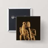 Badge Carré 5 Cm Pièce d'échecs de chevalier (Devant & derrière)