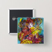 Badge Carré 5 Cm PIERO / Soirée carnavalesque vénitienne (Devant & derrière)