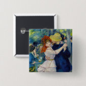 Badge Carré 5 Cm Pierre-Auguste Renoir - Danse à Bougival (Devant & derrière)