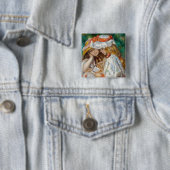 Badge Carré 5 Cm Pierre-Auguste Renoir - Deux Filles Lecture (En situation)