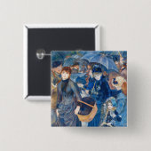Badge Carré 5 Cm Pierre-Auguste Renoir - Les Parapluies (Devant & derrière)
