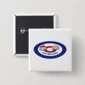 Badge Carré 5 Cm Pierre de curling (Devant & derrière)