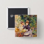 Badge Carré 5 Cm Pierre un Renoir | dans le jardin (Devant & derrière)