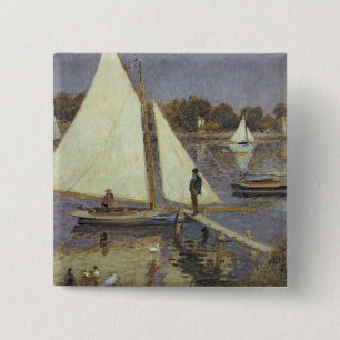 Badge Carré 5 Cm Pierre un Renoir   la Seine à Argenteuil