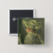 Badge Carré 5 Cm Pierre un Renoir | le casquette blanc (Devant & derrière)