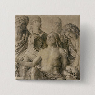 Badge Carré 5 Cm Pieta, le Christ mort