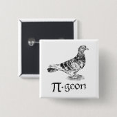 Badge Carré 5 Cm Pigeon (Devant & derrière)
