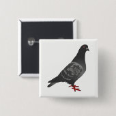 Badge Carré 5 Cm Pigeon (Devant & derrière)