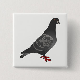 Badge Carré 5 Cm Pigeon