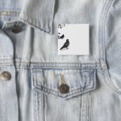 Badge Carré 5 Cm Pigeons (En situation)